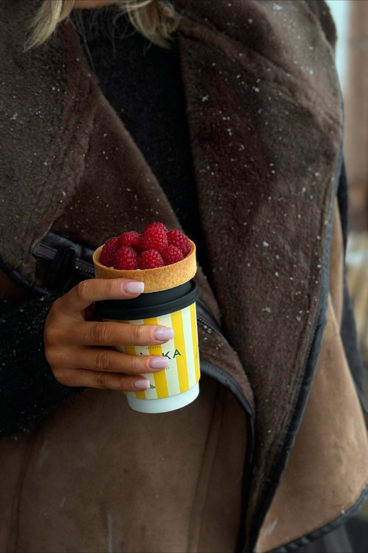 SEAME - Alicia Faux Fur Vest Brown M