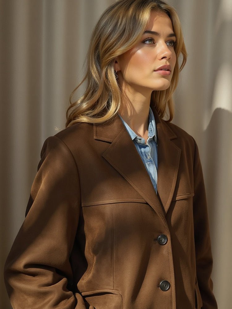 SEAME - Allison Suede Blazer Brown XL