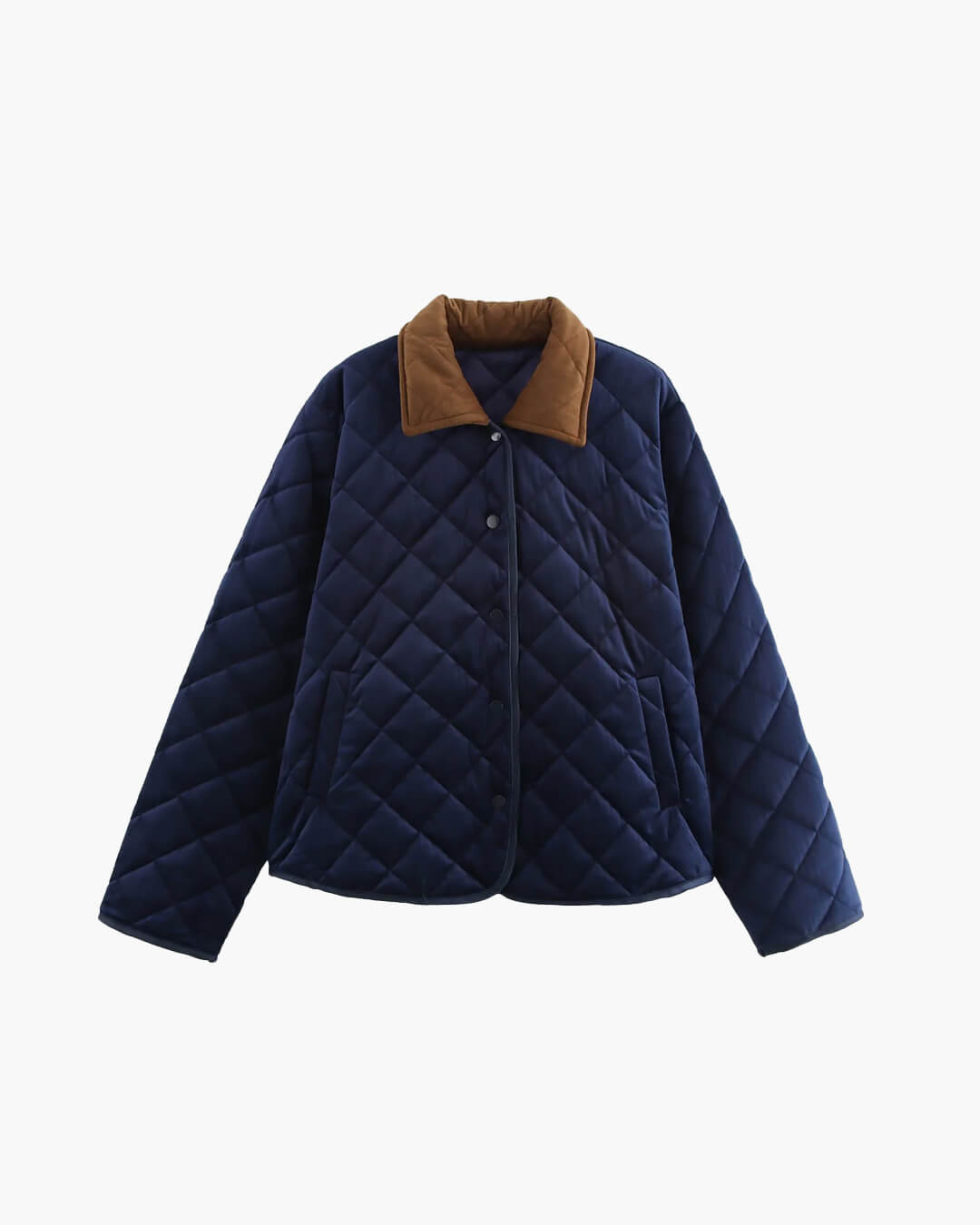 SEAME - Elsa Quilted Retro Jacket Dark Blue S
