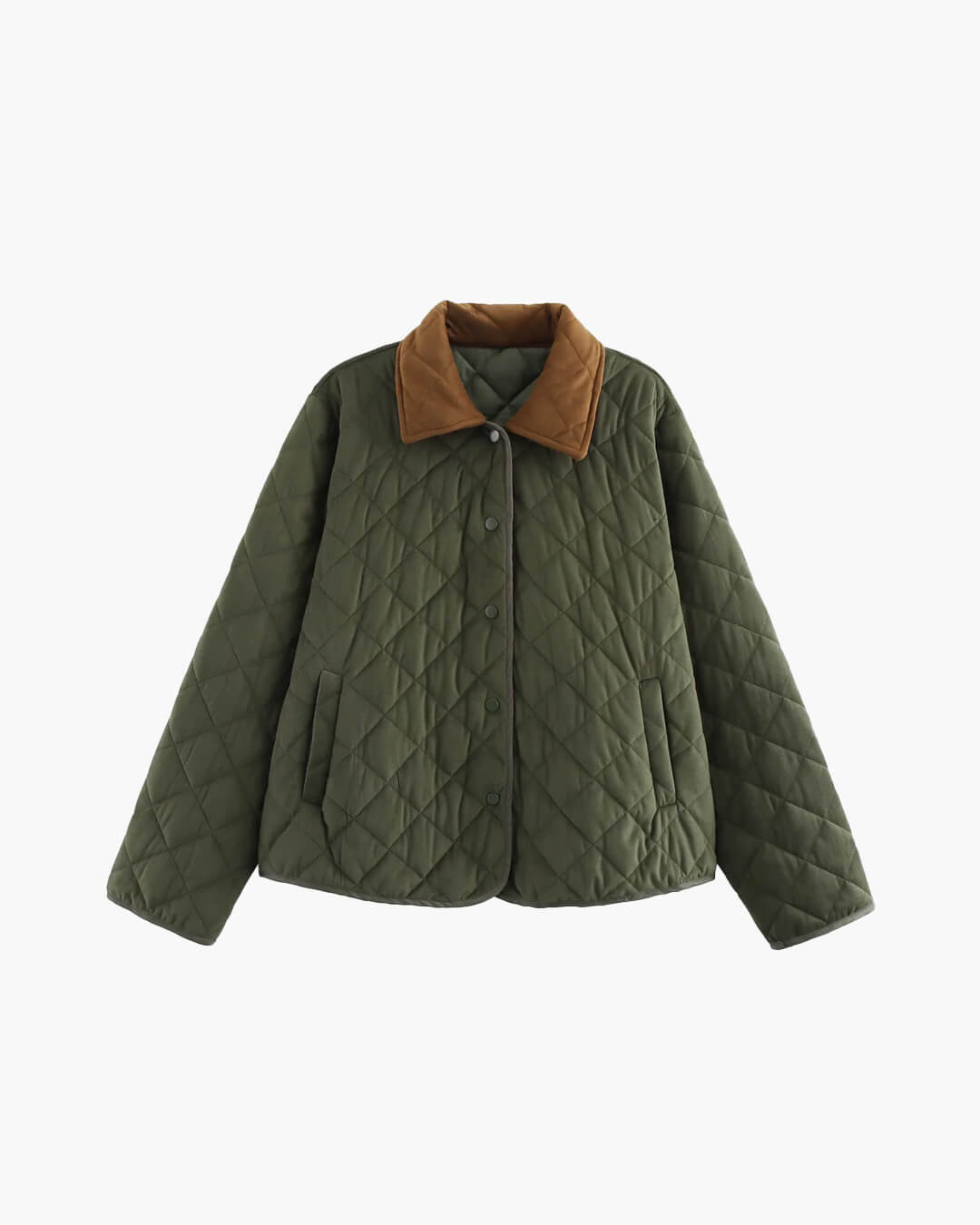 SEAME - Elsa Quilted Retro Jacket Green S