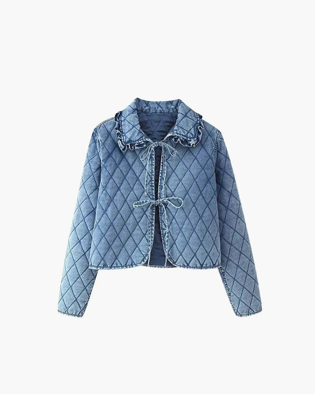 SEAME - Ivy Denim Jacket with Lace Design Blue S
