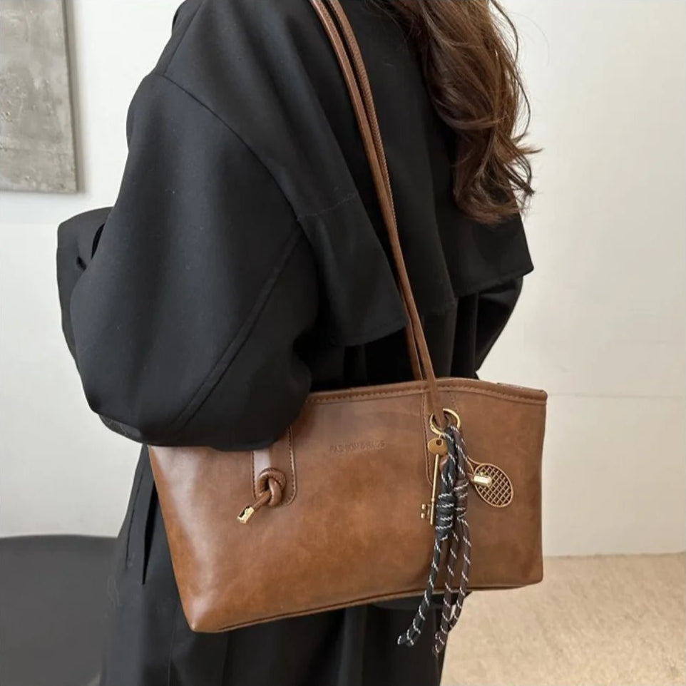 SEAME - Lucy - Shoulder Bag for Women, Large Capacity vegan Leather Fashion Handbag White