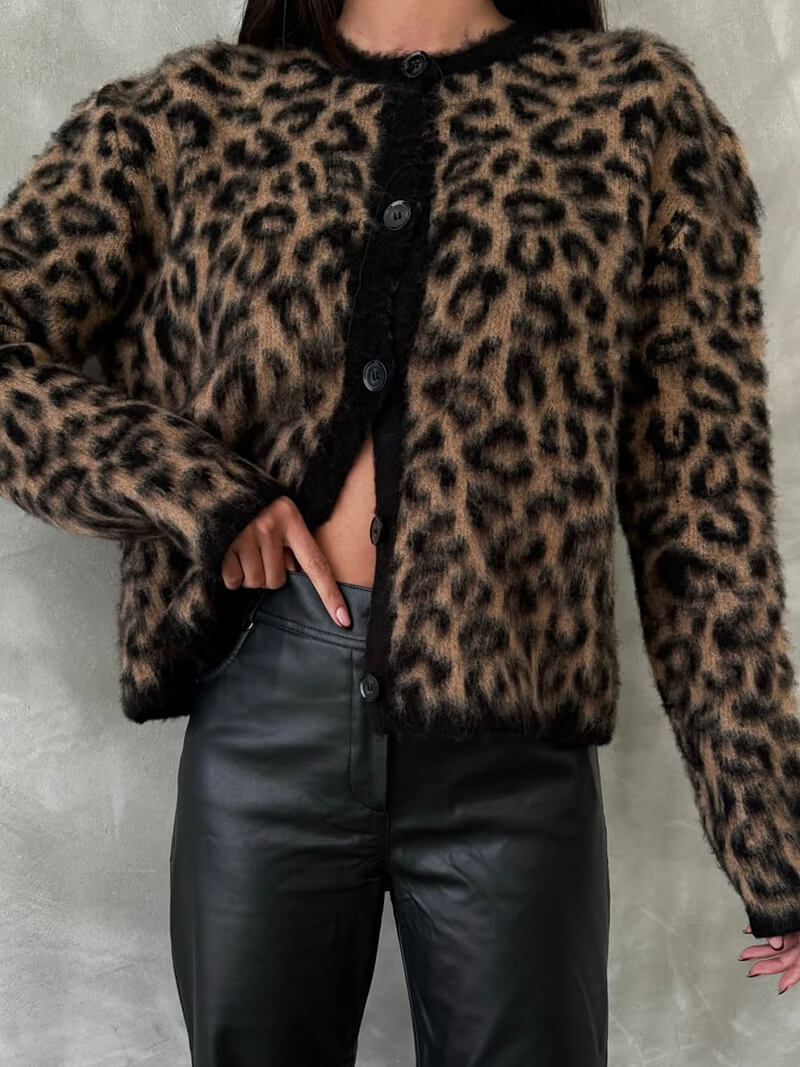 Seame - Marlowe Knitted Cardigan Leoprint S