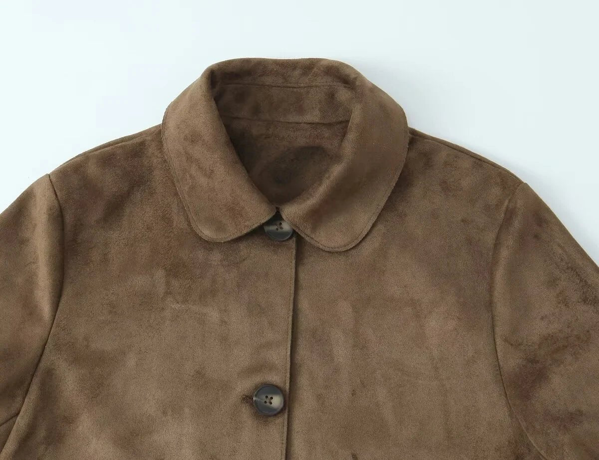 SEAME - Mirlinda Suede Jacket Brown XS