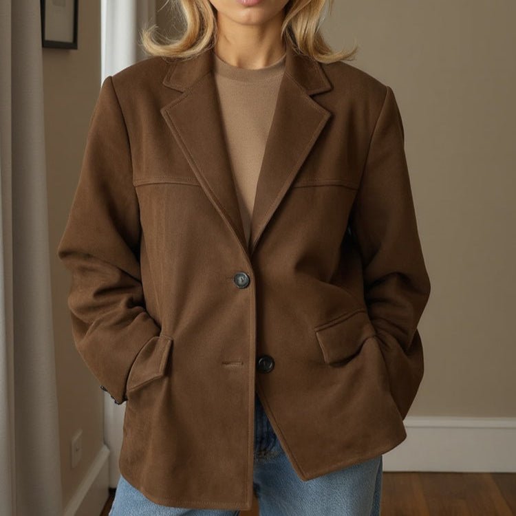 SEAME - Allison Suede Blazer Brown XXXL