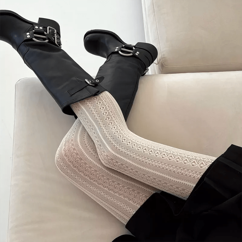 SEAME - Cassandra Knit Tights White S