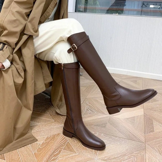 SEAME - Cora Knee High Leather Boots Brown 35