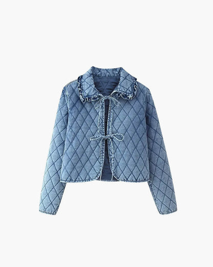 SEAME - Ivy Denim Jacket with Lace Design Blue S