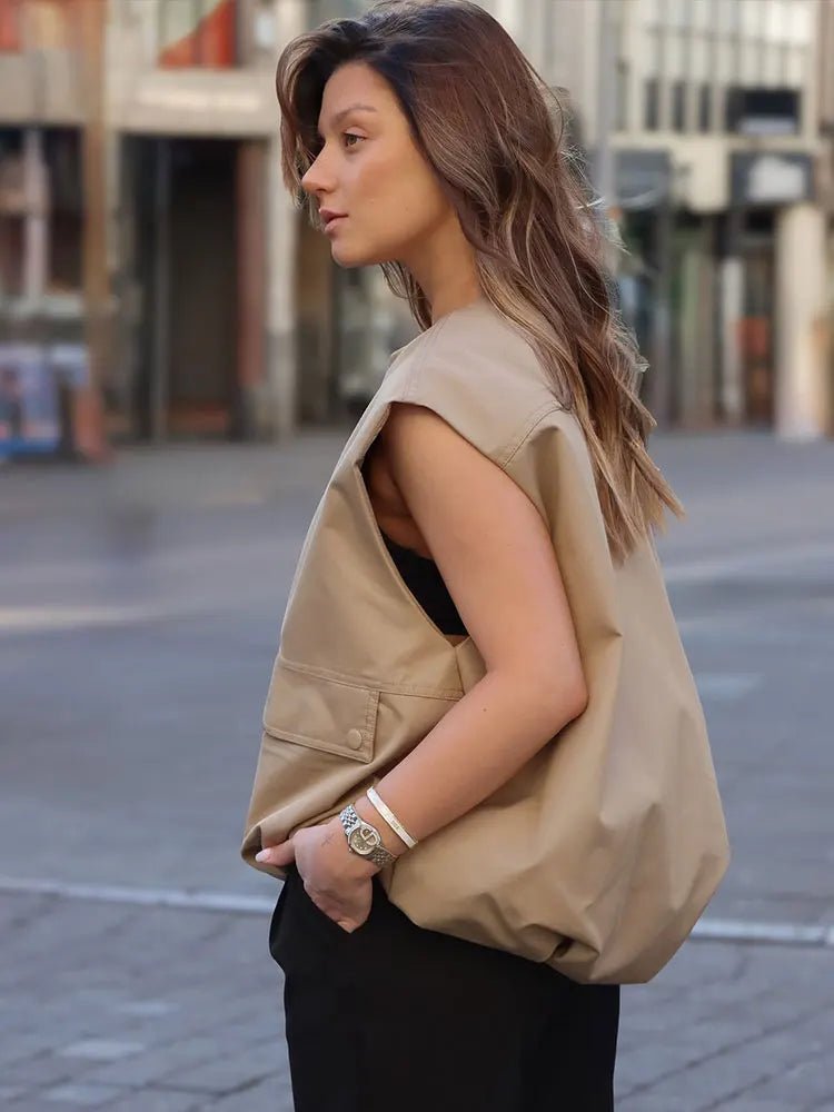 SEAME - Luna Bomber Vest Beige S