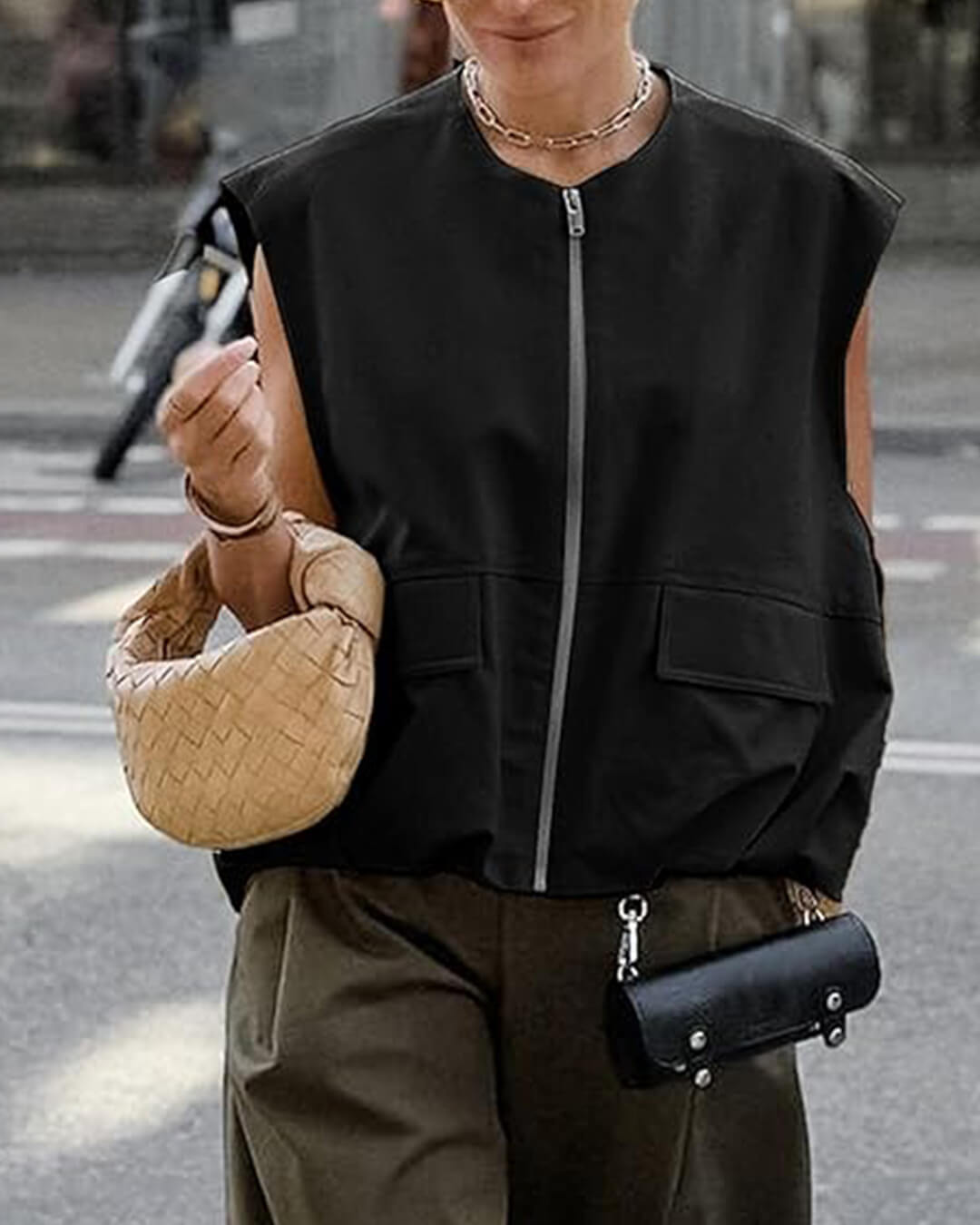 SEAME - Luna Bomber Vest Black XS