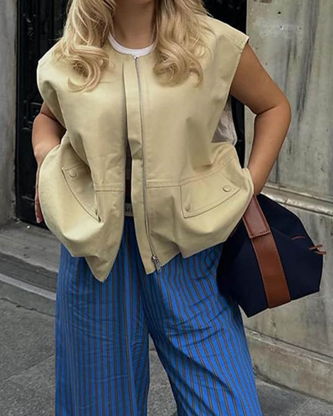 SEAME - Luna Bomber Vest Creme S