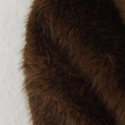 SEAME - Mia Brown Faux Fur Jacket Brown S