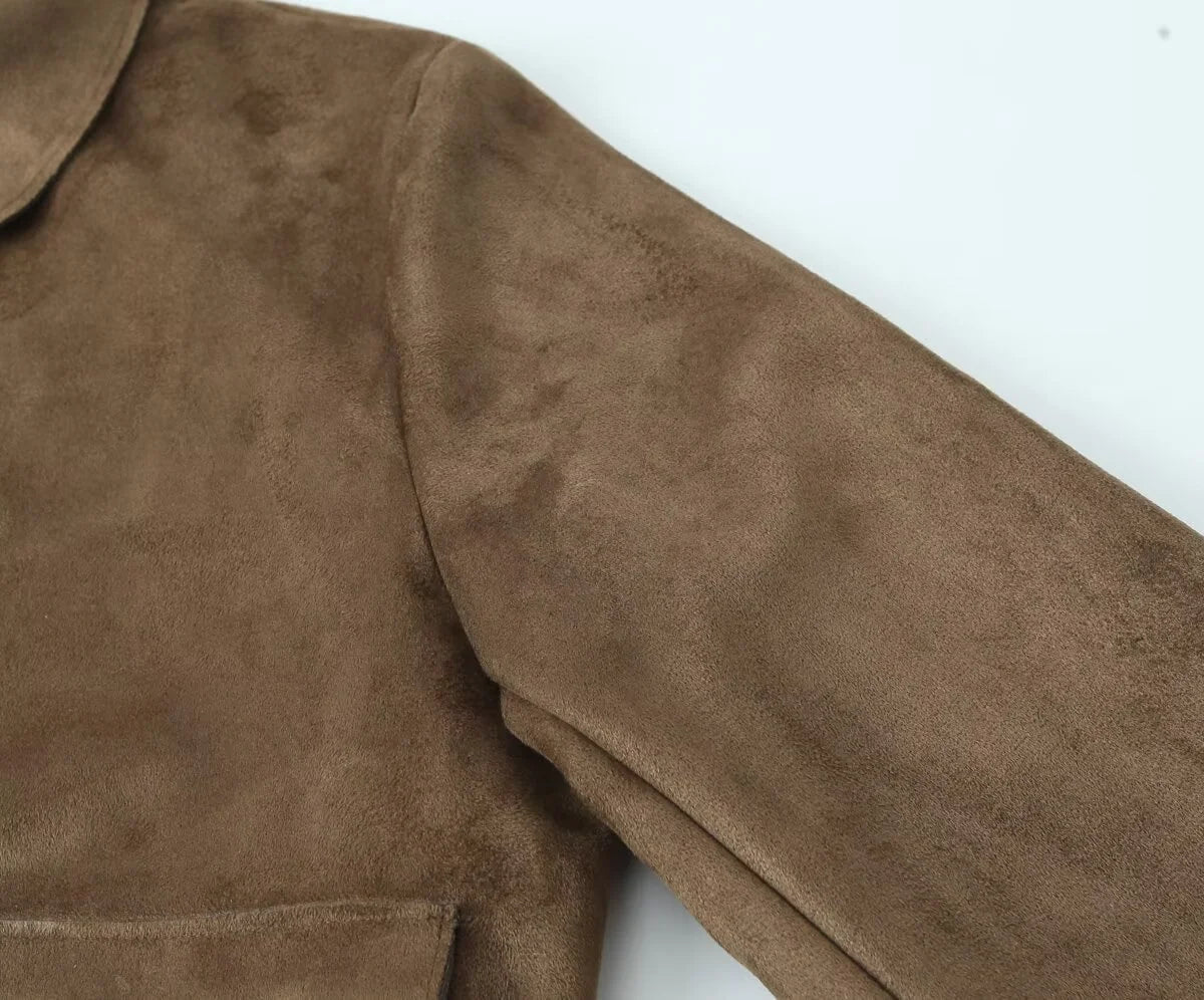 SEAME - Mirlinda Suede Jacket Brown XS