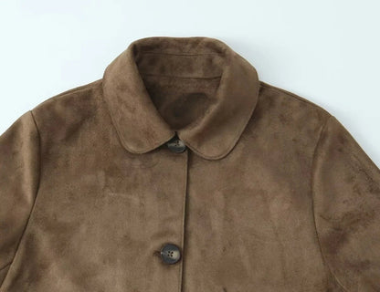 SEAME - Mirlinda Suede Jacket Brown XS