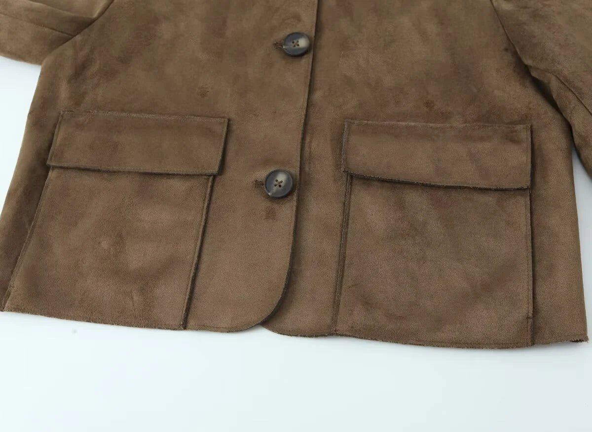 SEAME - Mirlinda Suede Jacket Brown XS