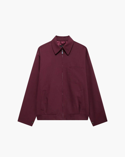 SEAME - Rhea - Burgundy Womens Bomber Jacket with Zipper Closure | Retro Fall Outerwear Burgundy Jacket M