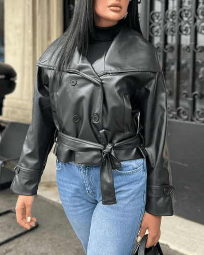 SEAME - Sandra Leather Jacket Black XS