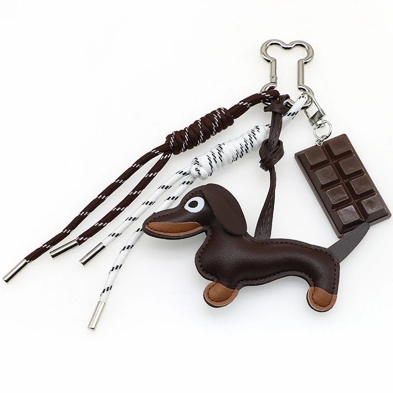 SEAME - Sausage Dog Keychain Pendant Dark Brown Brezle