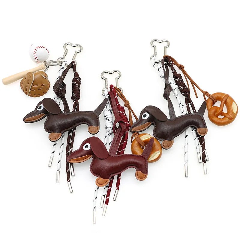 SEAME - Sausage Dog Keychain Pendant Dark Brown Brezle