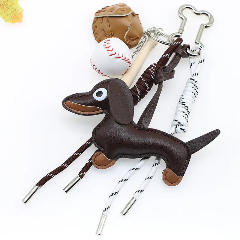 SEAME - Sausage Dog Keychain Pendant Dark Brown Brezle