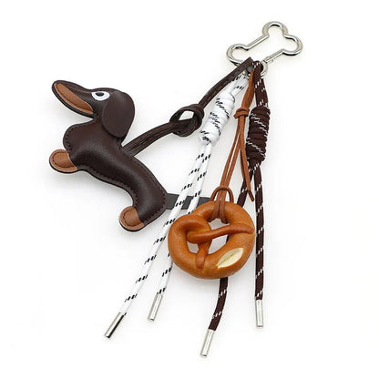 SEAME - Sausage Dog Keychain Pendant Dark Brown Brezle