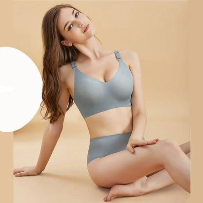 SEAME - Wireless Seamless T-shirt Bra Blue M